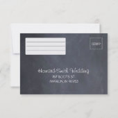 Chalkboard Vintage Wedding RSVP Briefkaart (Achterkant)