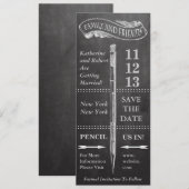 Chalkboard Vintage Wedding Save the Date (Voorkant / Achterkant)