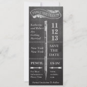 Chalkboard Vintage Wedding Save the Date (Voorkant)