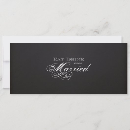 Chalkboard Vintage Wedding Ticket Uitnodiging (Achterkant)
