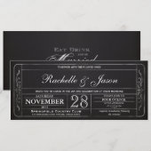 Chalkboard Vintage Wedding Ticket Uitnodiging (Voorkant / Achterkant)