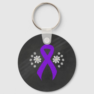 Chalkboard Violet Ribbon, Hodgkin-lymfoom Sleutelhanger
