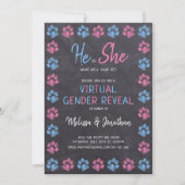 Chalkboard Virtueel Geslacht Blauw Roze Kaart (Voorkant)
