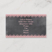 Chalkboard Visitekaartje met roze taart (Achterkant)