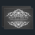 Chalkboard  Vlaams Lijst sparen de Datum Magnetische Uitnodiging<br><div class="desc">kondig onze trouwdatum aan met deze rotsachtige en elegante behalve de date magnet. Hij heeft een wit,  bloeiend lijst met mix-typografie. Deze vintage behalve de datumaankondiging is perfect voor elk trouwthema en elk seizoen. Personaliseer door namen,  datum,  plaats en andere details toe te voegen.</div>