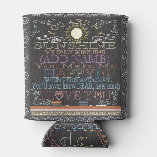 Chalkboard Voeg een Koelbox Naam toe Blikjeskoeler (Achterkant)