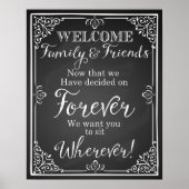 Chalkboard voor alternatieve bruiloft-zitplaats poster (Voorkant)