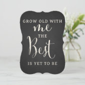 Chalkboard voor altijd & altijd bruiloft uitnodigi kaart (Staand voorkant)