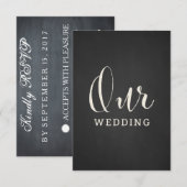 Chalkboard voor altijd en altijd RSVP-kaart RSVP Kaartje (Voorkant / Achterkant)