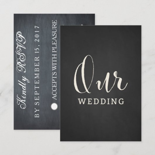 Chalkboard voor altijd en altijd RSVP-kaart RSVP Kaartje (Voorkant / Achterkant)
