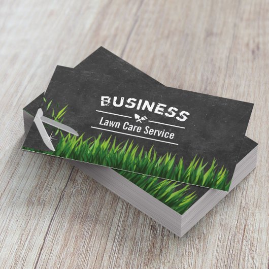 Chalkboard voor de service voor graszorg en landsc visitekaartje