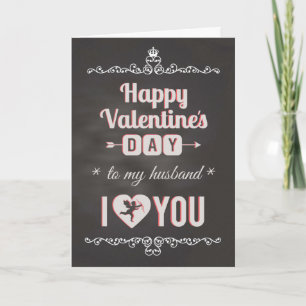 Chalkboard - voor Husband, ik hoor je Valentijn Feestdagen Kaart
