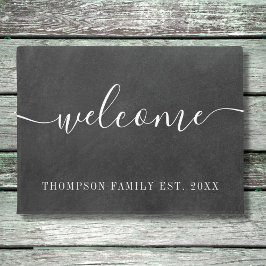 Chalkboard voor persoonlijke familienaam deurmat