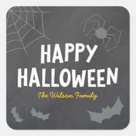 Chalkboard - vriendelijke creaties Happy Halloween Vierkante Sticker