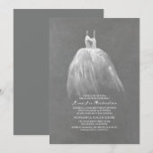 Chalkboard Vrijgezellenfeest Elegant  Gown Kaart (Voorkant / Achterkant)