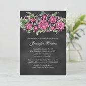Chalkboard Vrijgezellenfeest Rustic Flowers Kaart (Staand voorkant)
