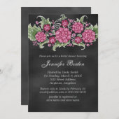Chalkboard Vrijgezellenfeest Rustic Flowers Kaart (Voorkant / Achterkant)