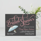 Chalkboard Vrijgezellenfeest Umbrella-uitvindingen Kaart (Staand voorkant)