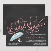 Chalkboard Vrijgezellenfeest Umbrella-uitvindingen Kaart (Voorkant / Achterkant)