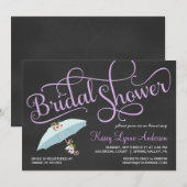 Chalkboard Vrijgezellenfeest Umbrella-uitvindingen Kaart (Voorkant / Achterkant)