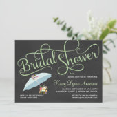 Chalkboard Vrijgezellenfeest Umbrella-uitvindingen Kaart (Staand voorkant)