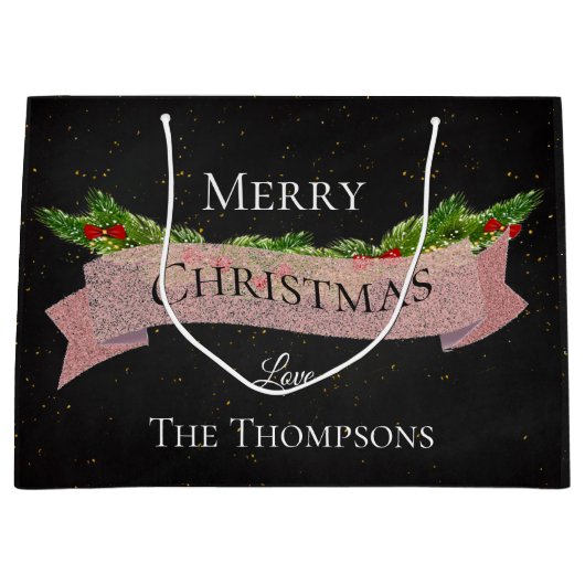 | Chalkboard | Vrolijk kerstfeest | Groot Cadeauzakje (Voorkant)