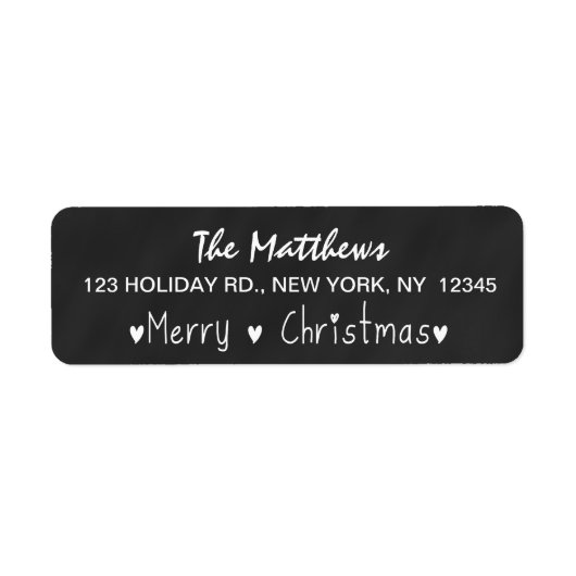 CHALKBOARD VROLIJKE VAKANTIE GROET ETIKET (Voorkant)