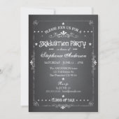 Chalkboard w Photo Graduation Party Invitation Kaart (Voorkant)