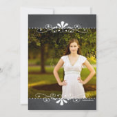 Chalkboard w Photo Graduation Party Invitation Kaart (Achterkant)