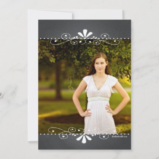 Chalkboard w Photo Graduation Party Invitation Kaart (Achterkant)