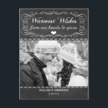 Chalkboard Warmest Wishes Holiday Briefkaart<br><div class="desc">Warmest Wishes Chalkboard Holiday Briefkaart is een snelle en gemakkelijke manier om de vakantie vrolijkheid te verspreiden met een beperkt budget. Bespaar op verzendkosten met vakantie briefkaarten! Haal uw kerstkaarten in een handomdraai uit met onze vakantie briefkaarten. Geen enveloppen om te likken!</div>