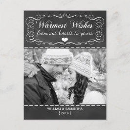 Chalkboard Warmest Wishes Holiday Briefkaart