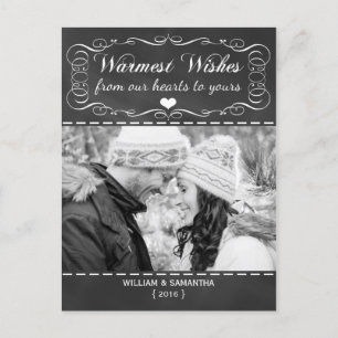 Chalkboard Warmest Wishes Holiday Briefkaart