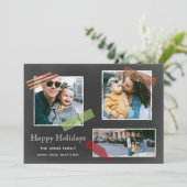 Chalkboard Washi tape Multiple Photo Collage Feestdagenkaart (Staand voorkant)
