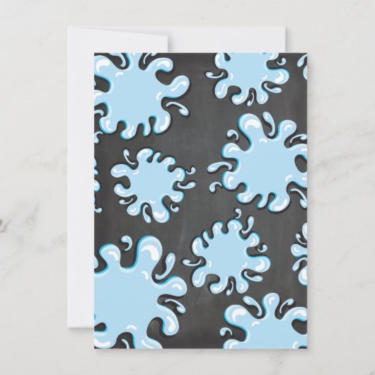 Chalkboard Water Balloon War Birthday party Kaart (Achterkant)