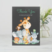 Chalkboard Watercol Cute Oerwoud Animals Hartelijk Bedankkaart (Staand voorkant)