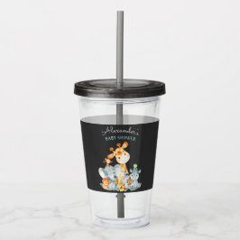 Chalkboard Watercol Cute Safari Oerwoud Baby showe Acryl Drinkbeker