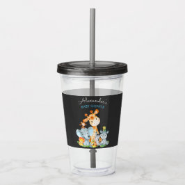 Chalkboard Watercol Cute Safari Oerwoud Baby showe Acryl Drinkbeker