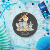 Chalkboard Watercol Cute Safari Oerwoud Baby showe Papieren Bordje (Feest)