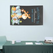 Chalkboard Watercol Cute Safari Oerwoud Baby showe Spandoek (Beurs)