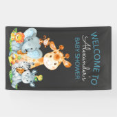 Chalkboard Watercol Cute Safari Oerwoud Baby showe Spandoek (Horizontaal)