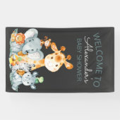 Chalkboard Watercol Cute Safari Oerwoud Baby showe Spandoek (Horizontaal)