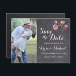 Chalkboard Watercolor Flower Sla de datummagneet o Magnetische Uitnodiging<br><div class="desc">Dit ontwerp maakt gebruik van de delicate kunst van aquarellen tegen een krijtbordachtergrond. Maak de look compleet met bijpassende design uit het collectie voor je andere bruiloftsartikelen. (Volledig aanpasbaar) *Aarzel niet om contact met mij op te nemen als je hulp nodig hebt met mijn design. Het is eenvoudig genoeg om...</div>