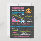 Chalkboard waterglijder verjaardagsfeest kaart (Voorkant)