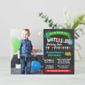 Chalkboard Waterslide zomergeboortefoto Kaart (Staand voorkant)