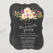 Chalkboard Waterverf Anemones Bachelorette Party Kaart (Voorkant / Achterkant)