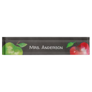 Chalkboard Waterverf Apple-leraar Naambordje