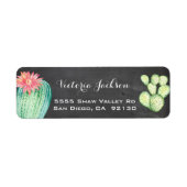 Chalkboard waterverf cactus adreslabel etiket (Voorkant)