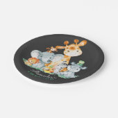 Chalkboard Waterverf Cute Safari Animals Birthday Papieren Bordje (Gekanteld)