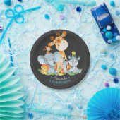 Chalkboard Waterverf Cute Safari Animals Birthday Papieren Bordje (Feest)